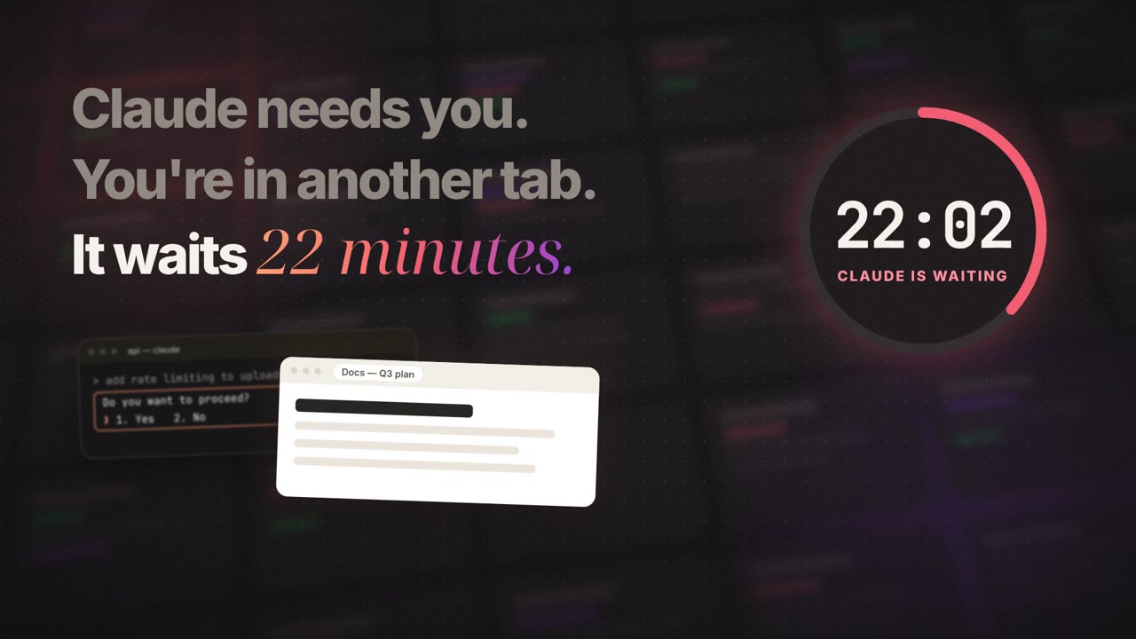 The opening that shipped: three plain lines, a prompt nobody answered, and a clock